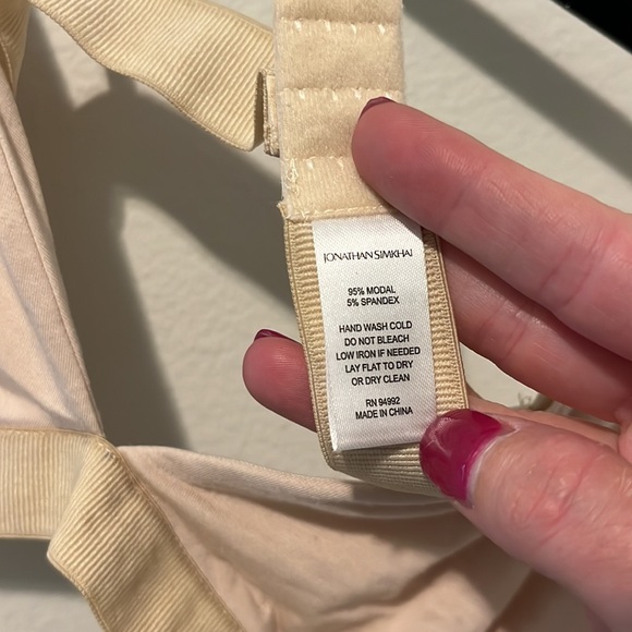 Johnathan Simkhai Jersey Triangle Bralette Champagne Large NWT - Picture 11 of 12
